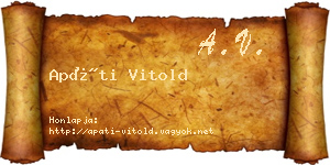 Apáti Vitold névjegykártya